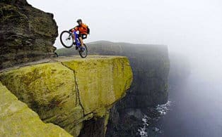 Bikers on mountain