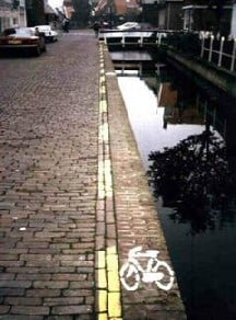 Bike lane next to canal