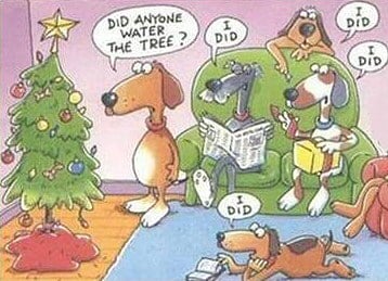 christmas tree dog cartoon