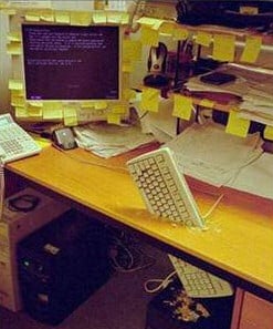 keyboard in desk