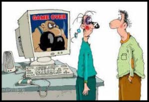 Computer game cartoon