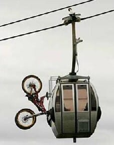 Bike on cable car