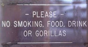 no gorillas sign