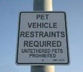 pet restraint sign