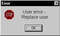 replace user error message