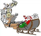 Santa sleigh cartoon