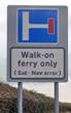 sat nav ferry sign