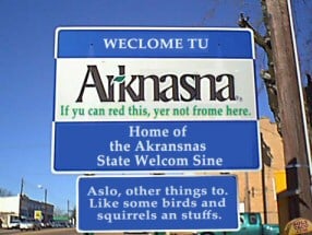 Welcome to Arkansas sign