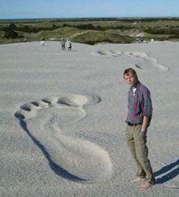 big foot print in sand