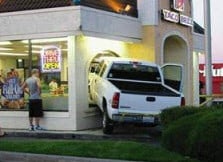 Car crashed at Drive-thru