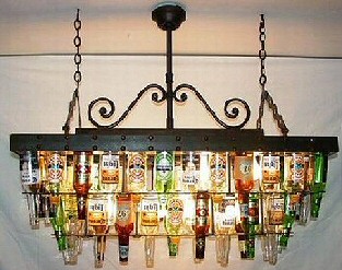 Chandelier beer bottles