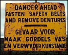 danger ahead sign