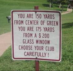 golf club sign