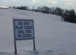 snow on golf course