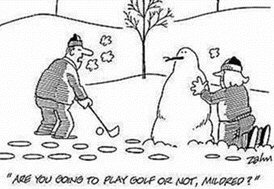 golf snowman cartoon