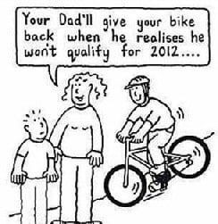 Olympic bikes cartoon