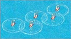 olympic rings synchronized swimmers