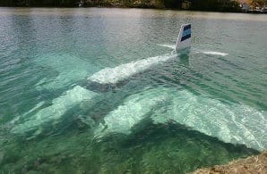 Plane submerged in water