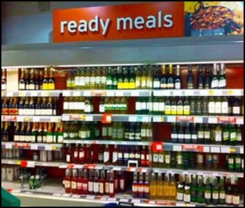 Ready meals section in shop