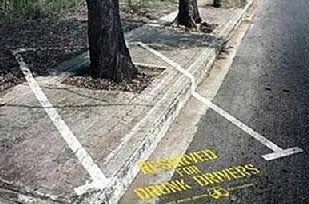 Reserved parking space for drunks