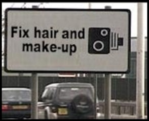 Fix hair and make up road sign