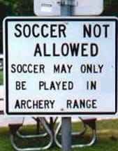 No Soccer sign