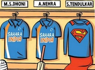 Cricket superman cartoon