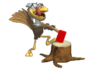 Thanksgiving Turkey with axe gif