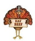 Turkey with eat beef sign