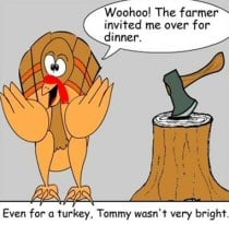 Turkey invited for dinner cartoon