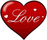 heart with love written inside