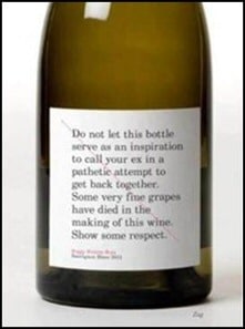 Wine bottle label