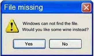 Windows Wine Message