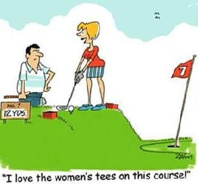 Women golf tee cartoon