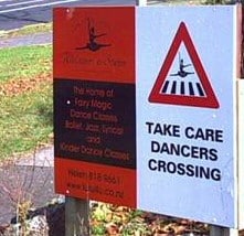 Dancers crossing sign