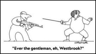 Fencing cartoon