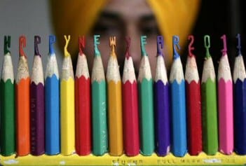 Happy new year pencils