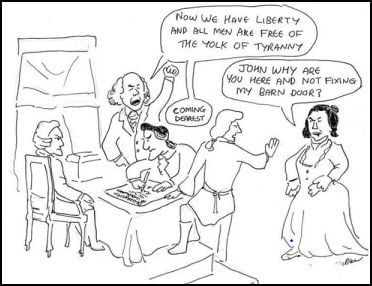 Independence wife cartoon