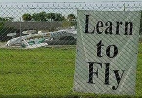 learn to fly sign