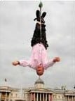 Man hanging upside down