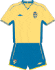 Sweden football strip, kit