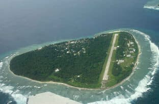 Airport (landing strip) dominates island