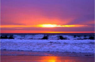 Autumns sunset by sea
