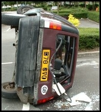 Car on side