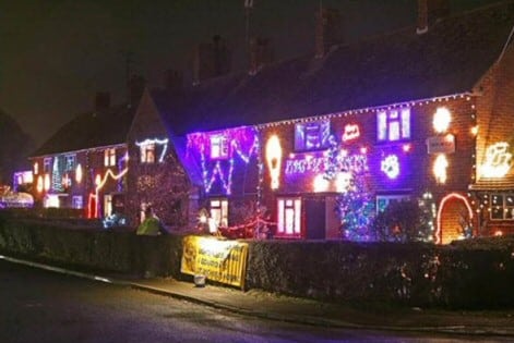 Christmas lights houses