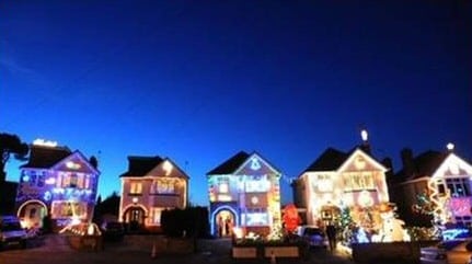 Christmas lights houses
