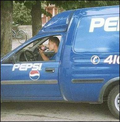 How not to tow the company line. Coke or Pepsi