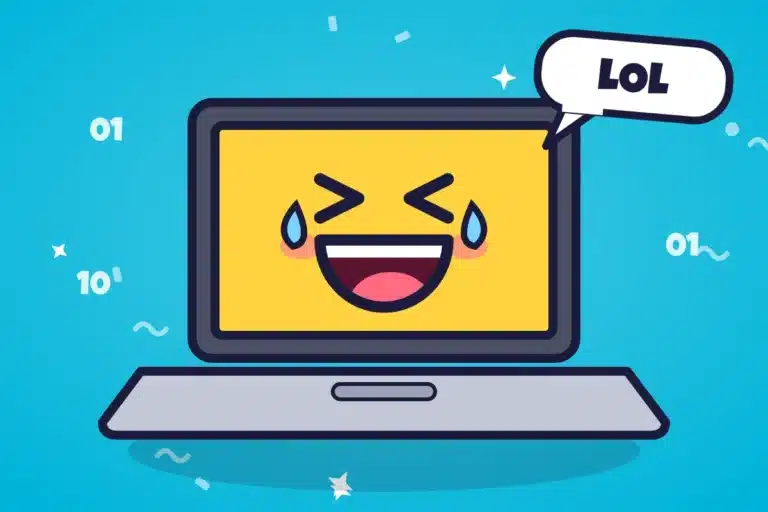 Laughing laptop - computer jokes