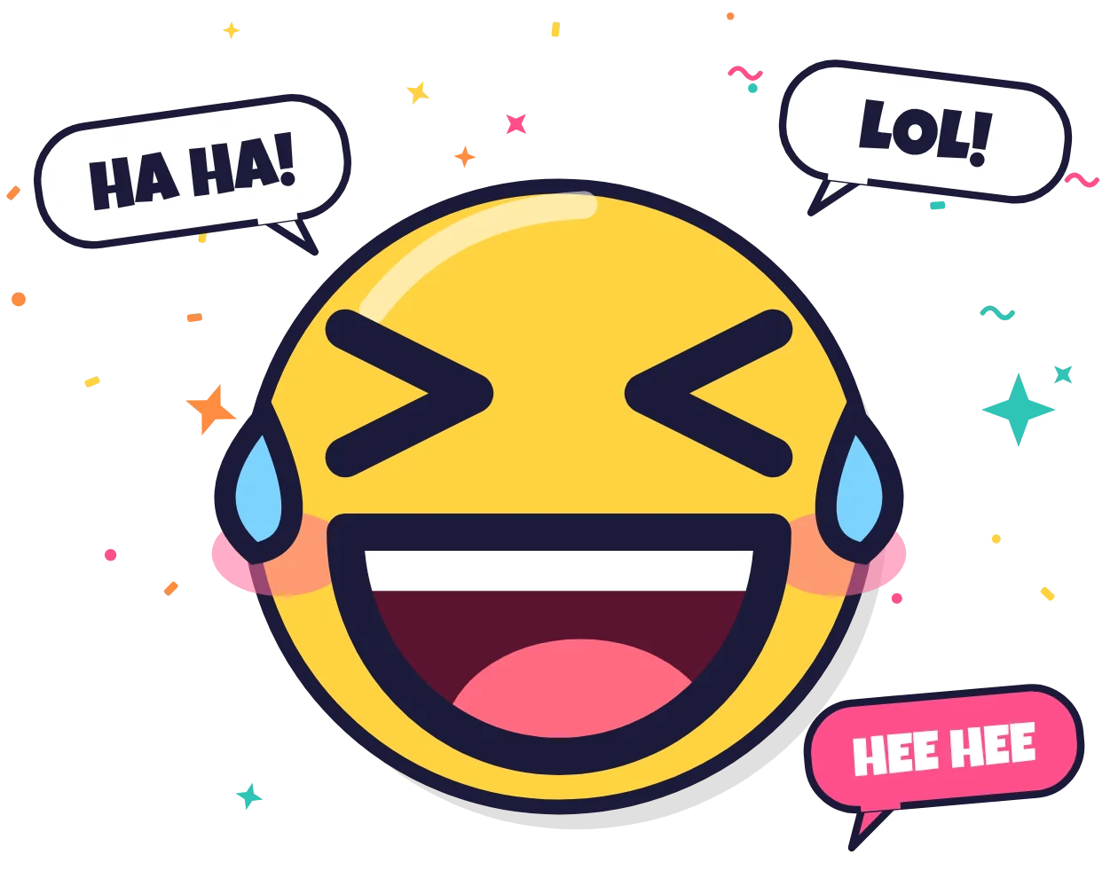 Laughing face with speech bubbles - funny jokes