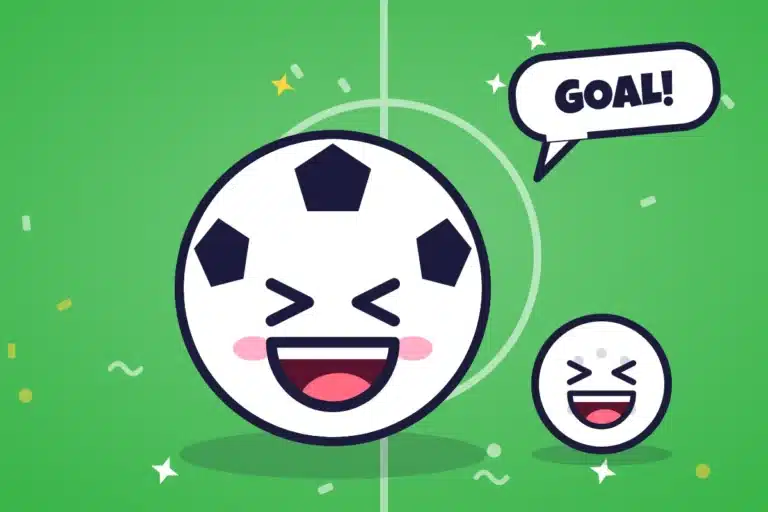 Laughing cartoon football and golf ball - sports jokes